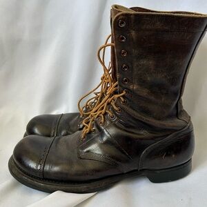 Vintage Men's Corcoran US Military Airborne Brown Leather Boots 10.5E